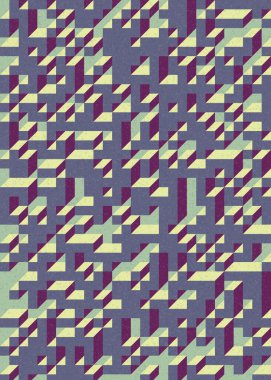 Edward Zajecs 2. Cubo 'nun 1971' deki uygulaması. Esasen 8 taştan oluşan bir Truchet fayans seti ve yerleştirme sanatı illüstrasyonu için kurallar  