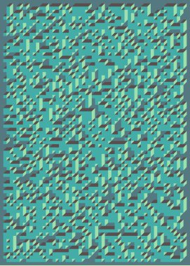 Edward Zajecs 2. Cubo 'nun 1971' deki uygulaması. Esasen 8 taştan oluşan bir Truchet fayans seti ve yerleştirme sanatı illüstrasyonu için kurallar  