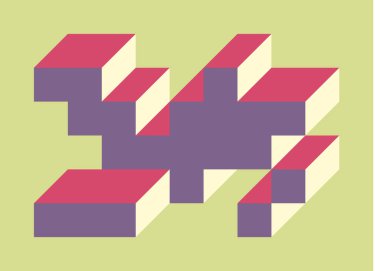 Edward Zajecs 2. Cubo 'nun 1971' deki uygulaması. Esasen 8 taştan oluşan bir Truchet fayans seti ve yerleştirme sanatı illüstrasyonu için kurallar 