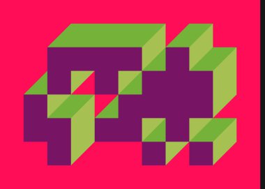 Edward Zajecs 2. Cubo 'nun 1971' deki uygulaması. Esasen 8 taştan oluşan bir Truchet fayans seti ve yerleştirme sanatı illüstrasyonu için kurallar 