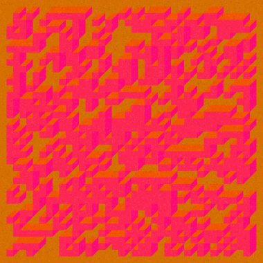 Soyut geometrik arkaplan. Edward Zajecs 2. Cubo 'nun 1971' deki uygulaması. Esasen 8 taştan oluşan bir Truchet fayans seti ve yerleştirme sanatı illüstrasyonu için kurallar 