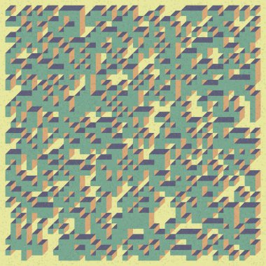 Edward Zajecs 2. Cubo 'nun 1971' deki uygulaması. Esasen 8 taştan oluşan bir Truchet fayans seti ve yerleştirme sanatı illüstrasyonu için kurallar  