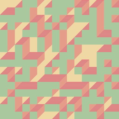 Edward Zajec 'in 1971' deki Il Cubo 'sunun uygulanması. Esasen 8 taştan oluşan bir Truchet fayans seti ve yerleştirme sanatı illüstrasyonu için kurallar