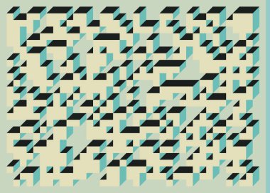 Edward Zajecs 2. Cubo 'nun 1971' deki uygulaması. Esasen 8 taştan oluşan bir Truchet fayans seti ve yerleştirme sanatı illüstrasyonu için kurallar 