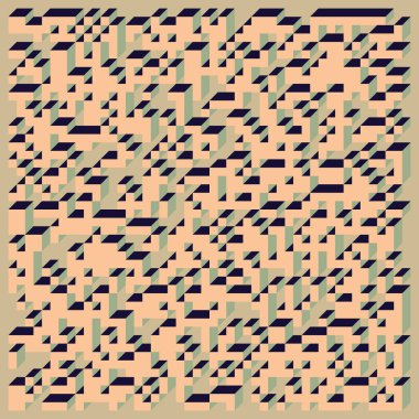 Soyut geometrik arkaplan. Edward Zajecs 2. Cubo 'nun 1971' deki uygulaması. Esasen 8 taştan oluşan bir Truchet fayans seti ve yerleştirme sanatı illüstrasyonu için kurallar 
