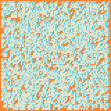 Edward Zajecs 2. Cubo 'nun 1971' deki uygulaması. Esasen 8 taştan oluşan bir Truchet fayans seti ve yerleştirme sanatı illüstrasyonu için kurallar  