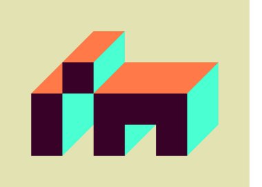 Edward Zajecs 2. Cubo 'nun 1971' deki uygulaması. Esasen 8 taştan oluşan bir Truchet fayans seti ve yerleştirme sanatı illüstrasyonu için kurallar 