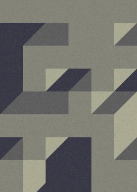 Soyut geometrik arkaplan. Edward Zajecs 2. Cubo 'nun 1971' deki uygulaması. Esasen 8 taştan oluşan bir Truchet fayans seti ve yerleştirme sanatı illüstrasyonu için kurallar 