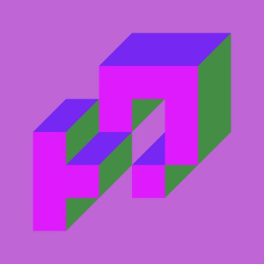 Edward Zajec 'in 1971' deki Il Cubo 'sunun uygulanması. Esasen 8 taştan oluşan bir Truchet fayans seti ve yerleştirme sanatı illüstrasyonu için kurallar