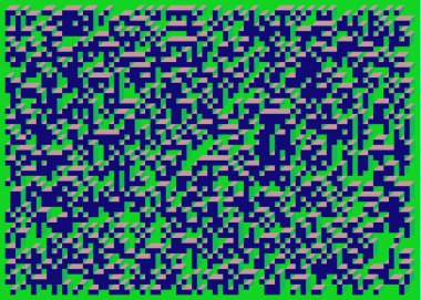 Edward Zajecs 2. Cubo 'nun 1971' deki uygulaması. Esasen 8 taştan oluşan bir Truchet fayans seti ve yerleştirme sanatı illüstrasyonu için kurallar 