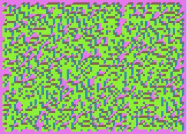 Edward Zajecs 2. Cubo 'nun 1971' deki uygulaması. Esasen 8 taştan oluşan bir Truchet fayans seti ve yerleştirme sanatı illüstrasyonu için kurallar 