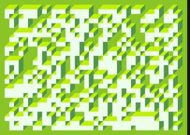 Edward Zajecs 2. Cubo 'nun 1971' deki uygulaması. Esasen 8 taştan oluşan bir Truchet fayans seti ve yerleştirme sanatı illüstrasyonu için kurallar 