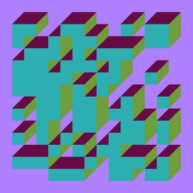 Edward Zajecs 2. Cubo 'nun 1971' deki uygulaması. Esasen 8 taştan oluşan bir Truchet fayans seti ve yerleştirme sanatı illüstrasyonu için kurallar  