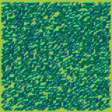 Edward Zajecs 2. Cubo 'nun 1971' deki uygulaması. Esasen 8 taştan oluşan bir Truchet fayans seti ve yerleştirme sanatı illüstrasyonu için kurallar  