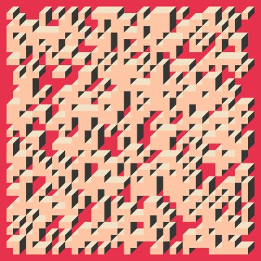 Edward Zajecs 2. Cubo 'nun 1971' deki uygulaması. Esasen 8 taştan oluşan bir Truchet fayans seti ve yerleştirme sanatı illüstrasyonu için kurallar  