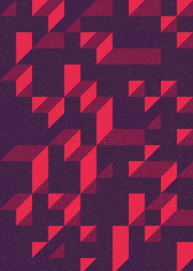 Soyut geometrik arkaplan. Edward Zajecs 2. Cubo 'nun 1971' deki uygulaması. Esasen 8 taştan oluşan bir Truchet fayans seti ve yerleştirme sanatı illüstrasyonu için kurallar 