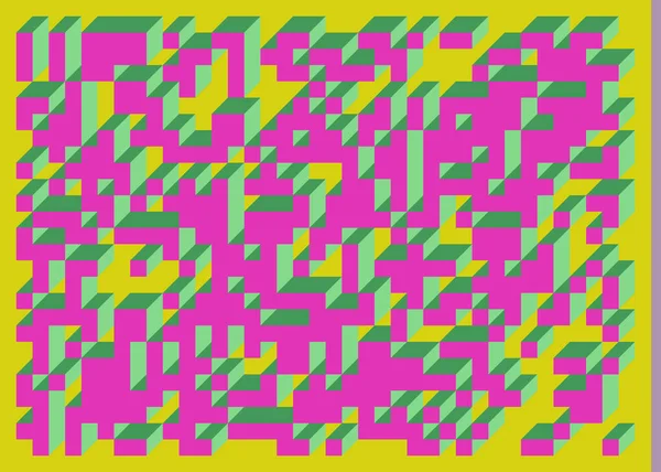 Edward Zajecs 2. Cubo 'nun 1971' deki uygulaması. Esasen 8 taştan oluşan bir Truchet fayans seti ve yerleştirme sanatı illüstrasyonu için kurallar 