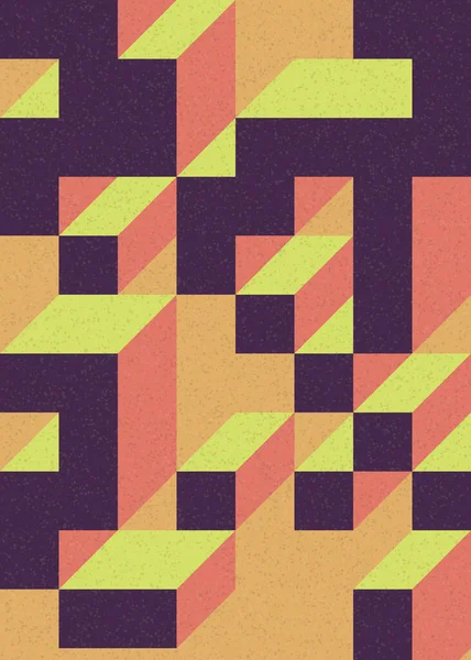 Soyut geometrik arkaplan. Edward Zajecs 2. Cubo 'nun 1971' deki uygulaması. Esasen 8 taştan oluşan bir Truchet fayans seti ve yerleştirme sanatı illüstrasyonu için kurallar 