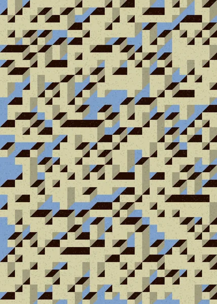 Soyut geometrik arkaplan. Edward Zajecs 2. Cubo 'nun 1971' deki uygulaması. Esasen 8 taştan oluşan bir Truchet fayans seti ve yerleştirme sanatı illüstrasyonu için kurallar 