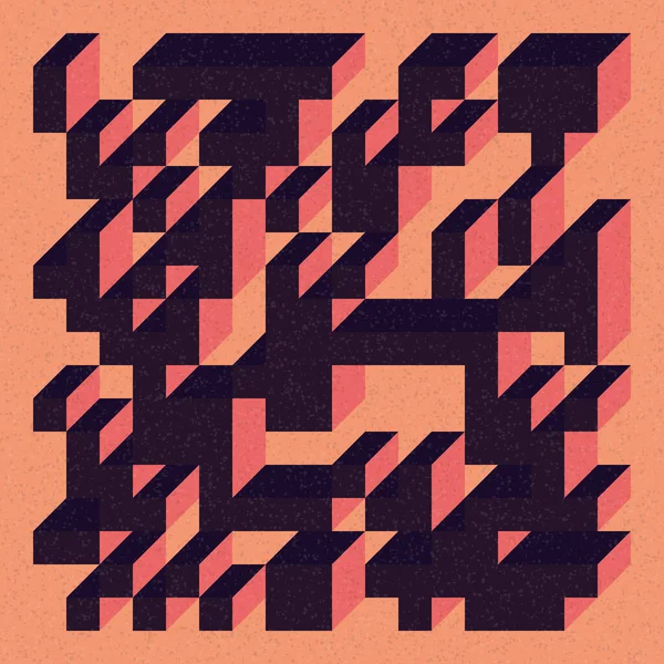 Edward Zajecs 2. Cubo 'nun 1971' deki uygulaması. Esasen 8 taştan oluşan bir Truchet fayans seti ve yerleştirme sanatı illüstrasyonu için kurallar  