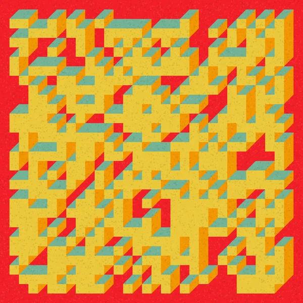 Soyut geometrik arkaplan. Edward Zajecs 2. Cubo 'nun 1971' deki uygulaması. Esasen 8 taştan oluşan bir Truchet fayans seti ve yerleştirme sanatı illüstrasyonu için kurallar 
