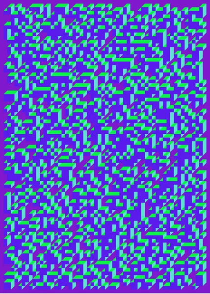 Edward Zajec 'in 1971' deki Il Cubo 'sunun uygulanması. Esasen 8 taştan oluşan bir Truchet fayans seti ve yerleştirme sanatı illüstrasyonu için kurallar