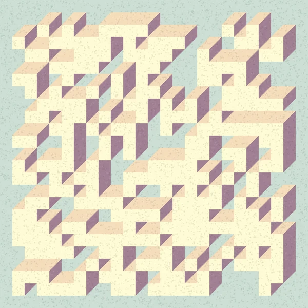 Soyut geometrik arkaplan. Edward Zajecs 2. Cubo 'nun 1971' deki uygulaması. Esasen 8 taştan oluşan bir Truchet fayans seti ve yerleştirme sanatı illüstrasyonu için kurallar 