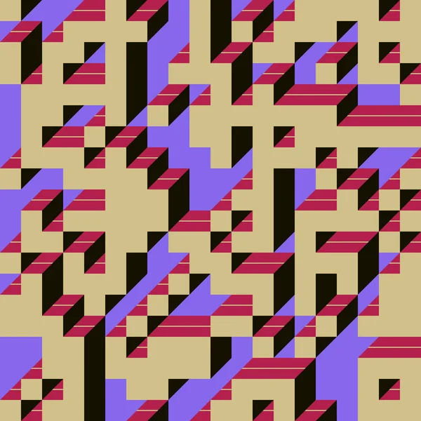 摘要几何背景 自1971年起实施Edward Zajecs Cubo 基本上是一套8块的斜纹瓷砖和放置艺术图解的规则 — 图库矢量图片