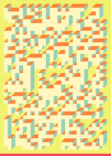 Edward Zajec 'in 1971' deki Il Cubo 'sunun uygulanması. Esasen 8 taştan oluşan bir Truchet fayans seti ve yerleştirme sanatı illüstrasyonu için kurallar