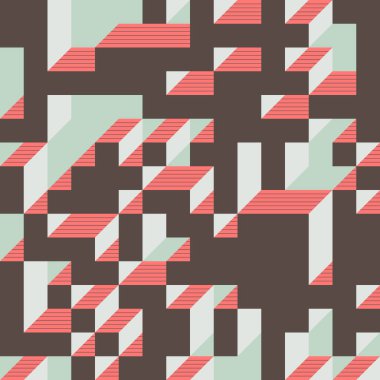 Edward Zajec 'in 1971' deki Il Cubo 'sunun uygulanması. Esasen 8 taştan oluşan bir Truchet fayans seti ve yerleştirme sanatı illüstrasyonu için kurallar