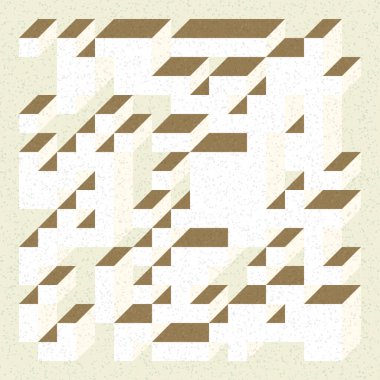 Soyut geometrik arkaplan. Edward Zajecs 2. Cubo 'nun 1971' deki uygulaması. Esasen 8 taştan oluşan bir Truchet fayans seti ve yerleştirme sanatı illüstrasyonu için kurallar 