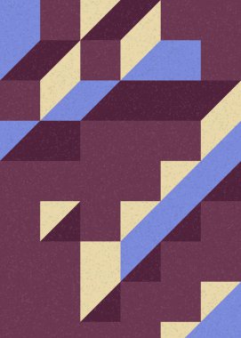 Soyut geometrik arkaplan. Edward Zajecs 2. Cubo 'nun 1971' deki uygulaması. Esasen 8 taştan oluşan bir Truchet fayans seti ve yerleştirme sanatı illüstrasyonu için kurallar 