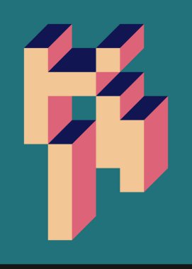 Edward Zajecs 2. Cubo 'nun 1971' deki uygulaması. Esasen 8 taştan oluşan bir Truchet fayans seti ve yerleştirme sanatı illüstrasyonu için kurallar 