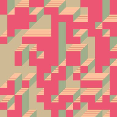 Edward Zajecs 2. Cubo 'nun 1971' deki uygulaması. Esasen 8 taştan oluşan bir Truchet fayans seti ve yerleştirme sanatı illüstrasyonu için kurallar  