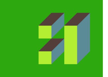 Edward Zajecs 2. Cubo 'nun 1971' deki uygulaması. Esasen 8 taştan oluşan bir Truchet fayans seti ve yerleştirme sanatı illüstrasyonu için kurallar  