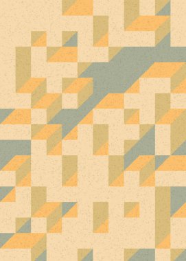 Soyut geometrik arkaplan. Edward Zajecs 2. Cubo 'nun 1971' deki uygulaması. Esasen 8 taştan oluşan bir Truchet fayans seti ve yerleştirme sanatı illüstrasyonu için kurallar 