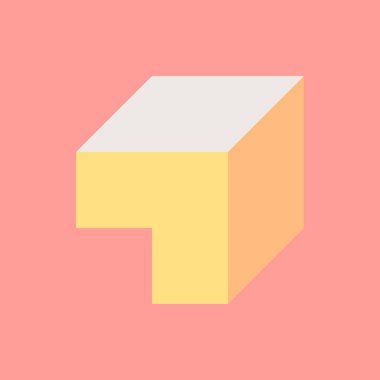 Soyut geometrik arkaplan. Edward Zajecs 2. Cubo 'nun 1971' deki uygulaması. Esasen 8 taştan oluşan bir Truchet fayans seti ve yerleştirme sanatı illüstrasyonu için kurallar 