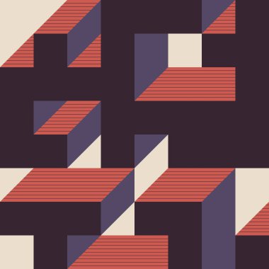 Edward Zajecs 2. Cubo 'nun 1971' deki uygulaması. Esasen 8 taştan oluşan bir Truchet fayans seti ve yerleştirme sanatı illüstrasyonu için kurallar  