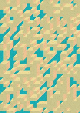 Soyut geometrik arkaplan. Edward Zajecs 2. Cubo 'nun 1971' deki uygulaması. Esasen 8 taştan oluşan bir Truchet fayans seti ve yerleştirme sanatı illüstrasyonu için kurallar 