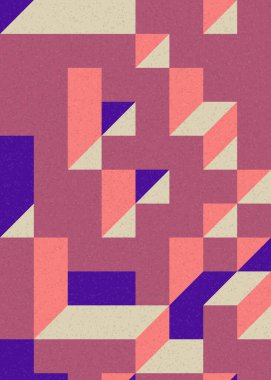 Soyut geometrik arkaplan. Edward Zajecs 2. Cubo 'nun 1971' deki uygulaması. Esasen 8 taştan oluşan bir Truchet fayans seti ve yerleştirme sanatı illüstrasyonu için kurallar 