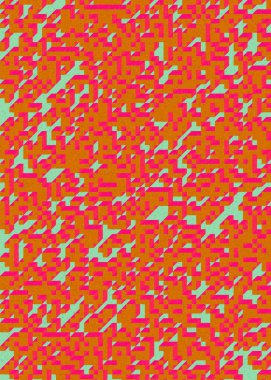 Soyut geometrik arkaplan. Edward Zajecs 2. Cubo 'nun 1971' deki uygulaması. Esasen 8 taştan oluşan bir Truchet fayans seti ve yerleştirme sanatı illüstrasyonu için kurallar 