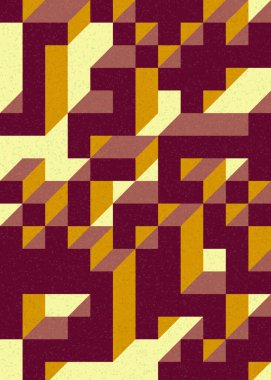 Soyut geometrik arkaplan. Edward Zajecs 2. Cubo 'nun 1971' deki uygulaması. Esasen 8 taştan oluşan bir Truchet fayans seti ve yerleştirme sanatı illüstrasyonu için kurallar 