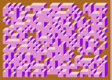 Edward Zajecs 2. Cubo 'nun 1971' deki uygulaması. Esasen 8 taştan oluşan bir Truchet fayans seti ve yerleştirme sanatı illüstrasyonu için kurallar  