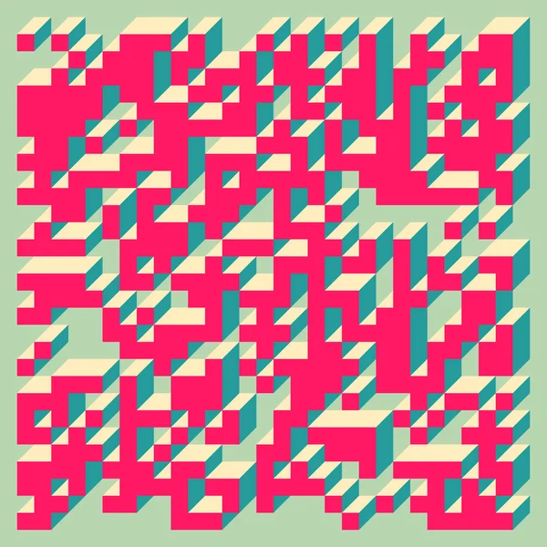 Edward Zajec 'in 1971' deki Il Cubo 'sunun uygulanması. Esasen 8 taştan oluşan bir Truchet fayans seti ve yerleştirme sanatı illüstrasyonu için kurallar