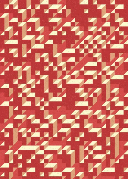 Soyut geometrik arkaplan. Edward Zajecs 2. Cubo 'nun 1971' deki uygulaması. Esasen 8 taştan oluşan bir Truchet fayans seti ve yerleştirme sanatı illüstrasyonu için kurallar 