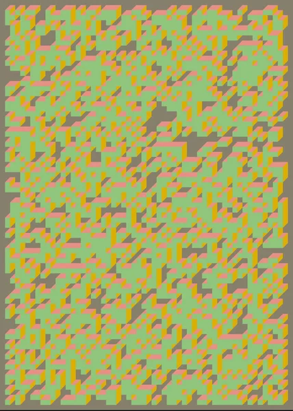 Edward Zajec 'in 1971' deki Il Cubo 'sunun uygulanması. Esasen 8 taştan oluşan bir Truchet fayans seti ve yerleştirme sanatı illüstrasyonu için kurallar