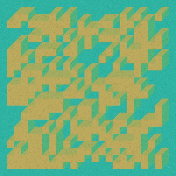 Soyut geometrik arkaplan. Edward Zajecs 2. Cubo 'nun 1971' deki uygulaması. Esasen 8 taştan oluşan bir Truchet fayans seti ve yerleştirme sanatı illüstrasyonu için kurallar 