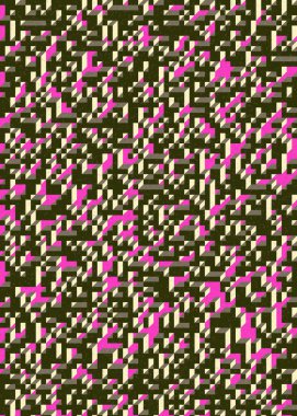 Soyut geometrik arkaplan. Edward Zajecs 2. Cubo 'nun 1971' deki uygulaması. Esasen 8 taştan oluşan bir Truchet fayans seti ve yerleştirme sanatı illüstrasyonu için kurallar 