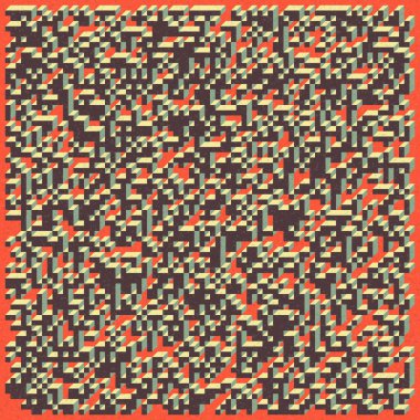 Edward Zajecs 2. Cubo 'nun 1971' deki uygulaması. Esasen 8 taştan oluşan bir Truchet fayans seti ve yerleştirme sanatı illüstrasyonu için kurallar  