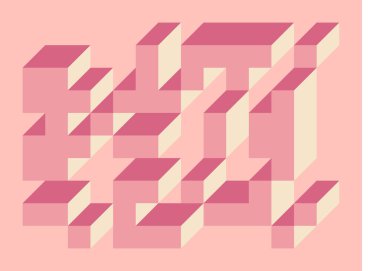 Edward Zajecs 2. Cubo 'nun 1971' deki uygulaması. Esasen 8 taştan oluşan bir Truchet fayans seti ve yerleştirme sanatı illüstrasyonu için kurallar 